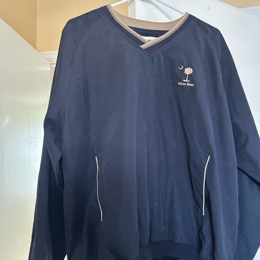 Navy Blue Men's Vintage Windbreaker